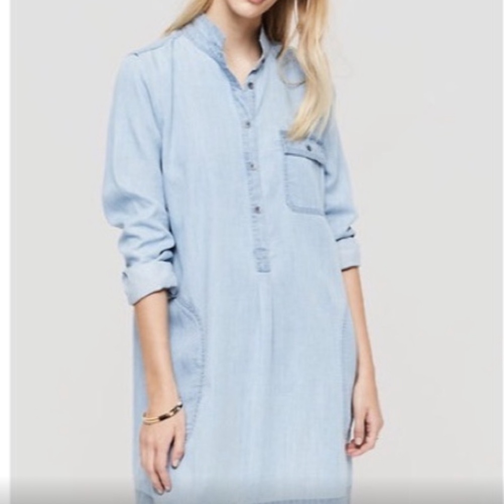 Lou & Grey Chambray Shirt Dress sz XS